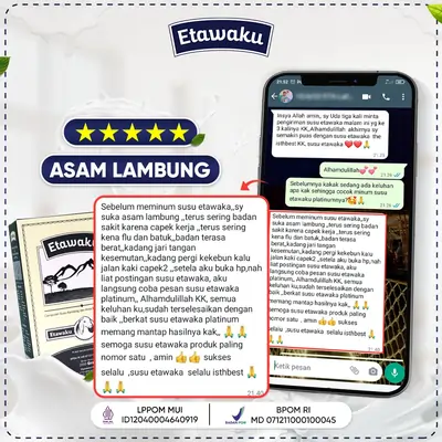 Testimoni Etawaku sembuh dari asam lambung